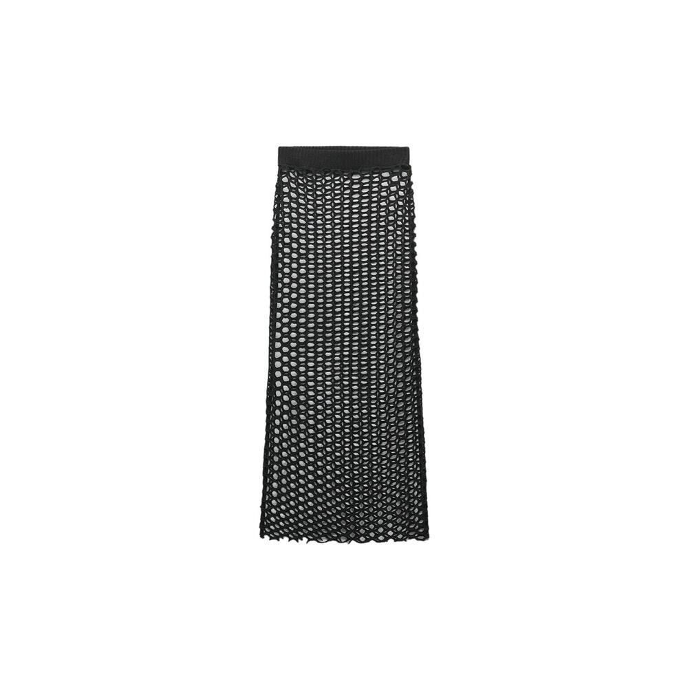 ZARA Crochet Maxi Skirt Black Cover-Up Beach Size Small NEW Cotton Knit - Picture 3 of 8